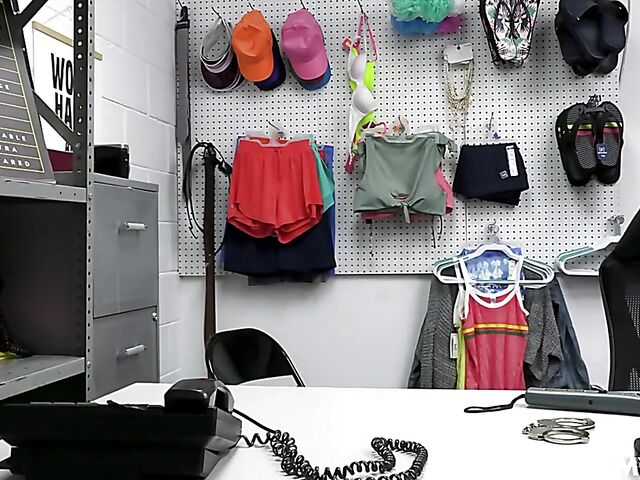 Strip search and pussy pounding in the backroom with blonde MILF Brooke Banner