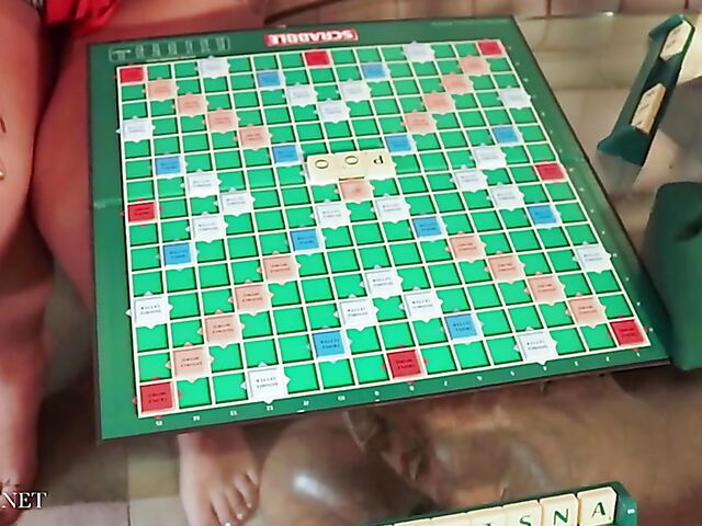 Scrabble playing babe Siobahn May flaunts her natural boobs