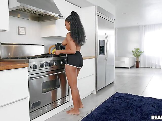 Baking cookies with sexy ebony babe Lala Ivey