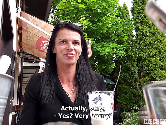 Remote control vibrator in public for a euro MILF