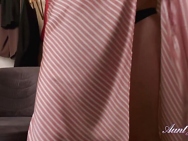 Mature solo with Liana undressing and masturbating for you