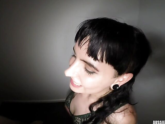 Aussie cock sucking slut Marina Lee loves cum