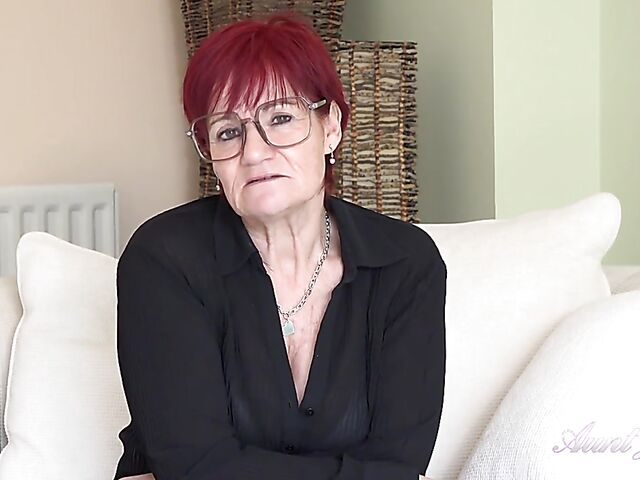 Short hair mature redhead in Linda wants you to jerk off as she strips and masturbates