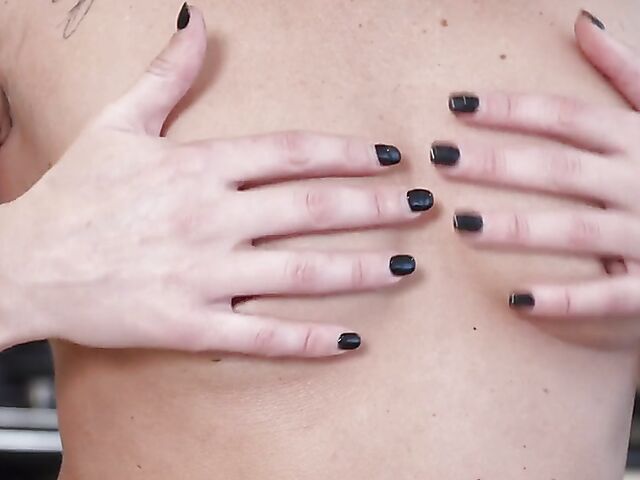 Eva Black - Small tits MILF masturbating solo