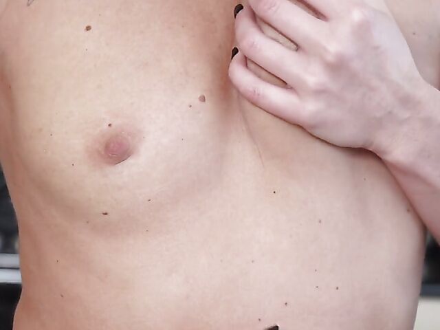 Eva Black - Small tits MILF masturbating solo