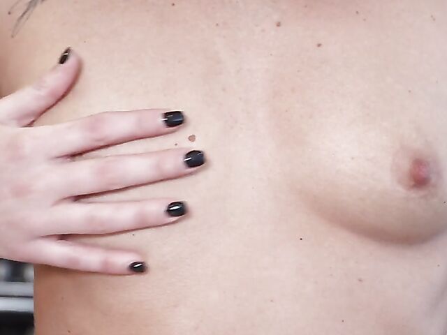 Eva Black - Small tits MILF masturbating solo