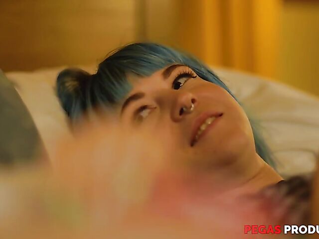 Pegas FFM threesome with tattooed alt girls Stacie Doll and Charlotte San