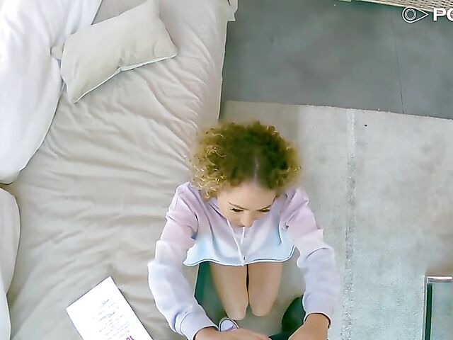 Curly-haired petite POV girl Allie Addison gets shagged