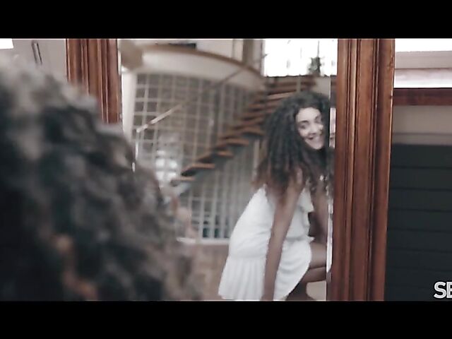 Curly brunette Capri Lmonde is a passionate lover