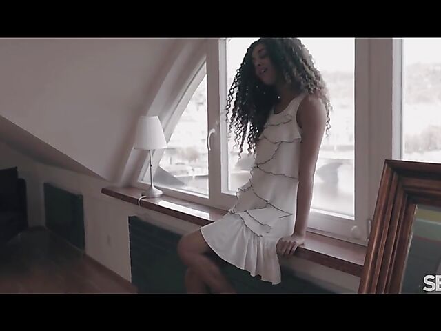 Curly brunette Capri Lmonde is a passionate lover