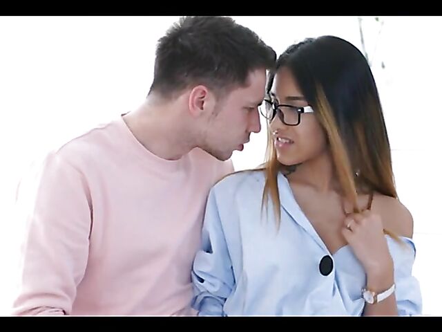 Asian anal girl with glasses Roxy Lips gets butt fucked