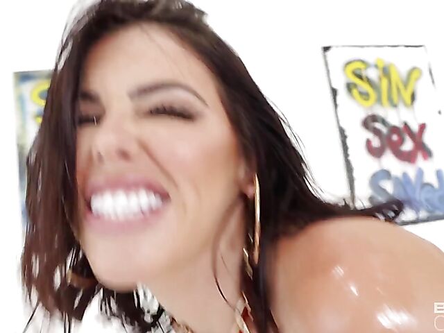 Oiled up Adriana Chechik anal squirt session yet again