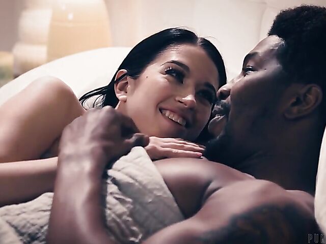 Alex Coal - Brunette interracial black cock passion