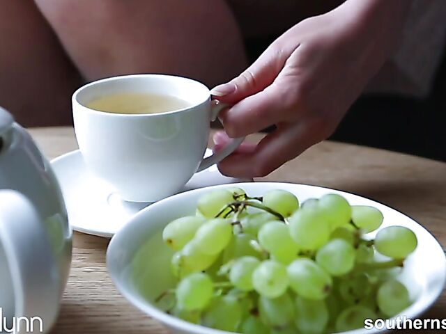 Natural hairy redhead Nichole plays with herself in her bedorom