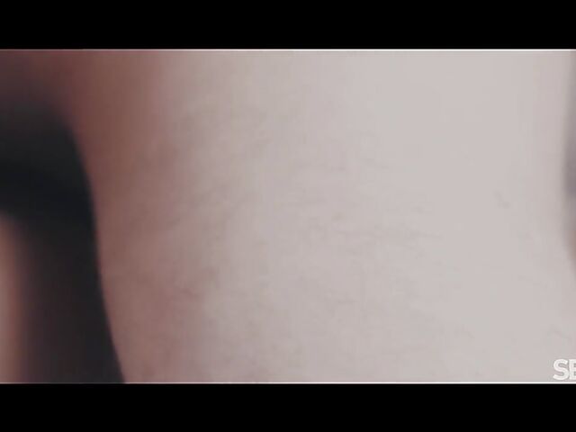 Lingerie-clad brunette Adelle Sabelle seduces Deny Lou into sensual sex