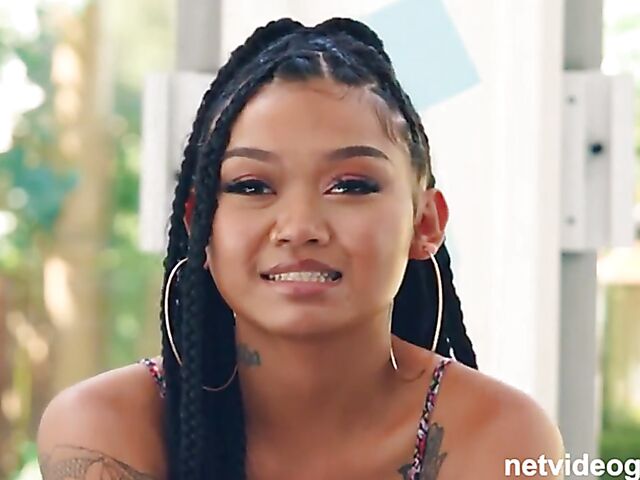 Lena - Exotic ebony casting with a white dick