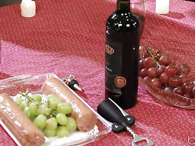 Tiny tits brunette in black stockings Evelyn Claire loves it romantic