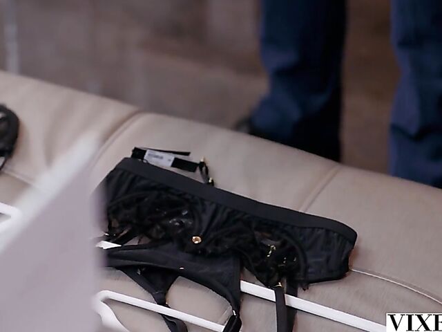 New sexy lingerie on cute salesgirl Eliza Ibarra turns him on