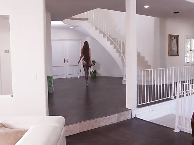 Interracial double penetration with long-haired white babe Erin Everheart