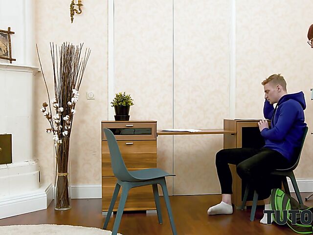 Short hair redhead MILF tutor learns more about rough sex