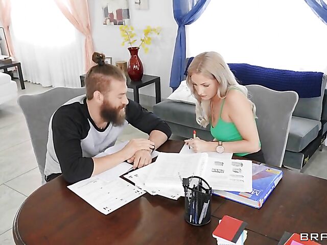 Rachael Cavalli - Big boobs MILF blonde in ripped leggings gets fucked secretly