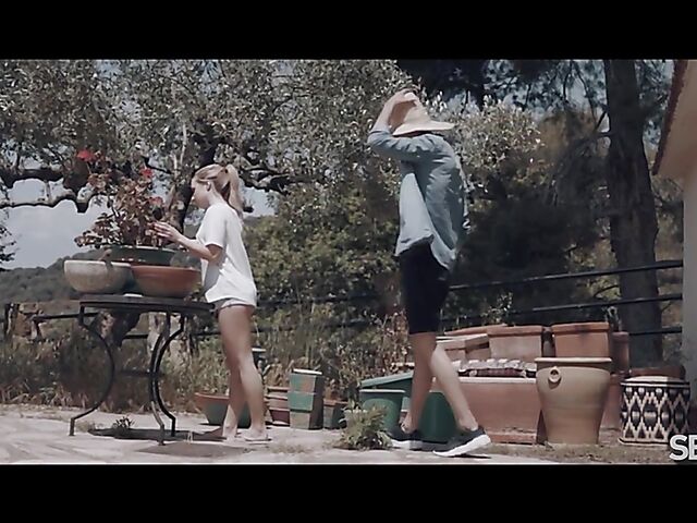 Flowers, summer heat, and sensual outdoor sex with Mona Blue