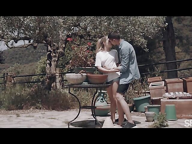 Flowers, summer heat, and sensual outdoor sex with Mona Blue