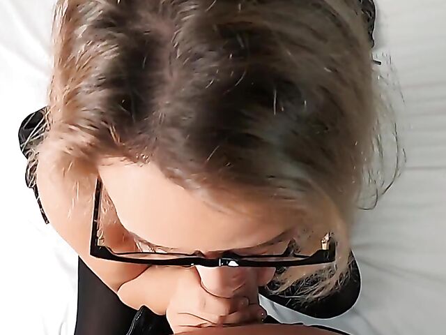 Stockings and glasses POV fuck with natural busty Mary Candy