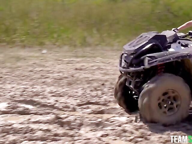 Outdoor threesome adventure with teen blondes Jessica Marie and Aria Banks