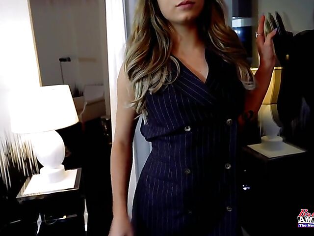 Blowjob casting with naughty inked girl Pamela Morrison