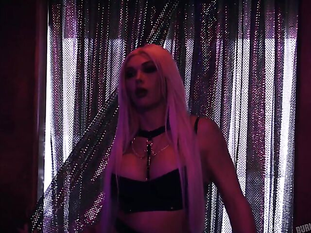 Small Hands fucks the hell out of blonde tranny Aubrey Kate