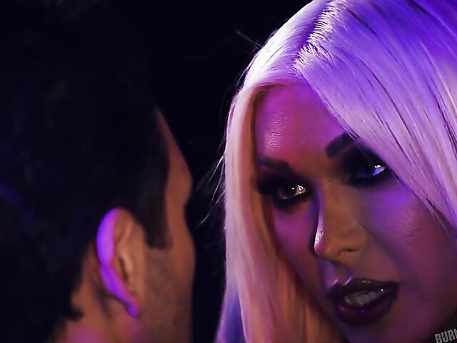 Small Hands fucks the hell out of blonde tranny Aubrey Kate