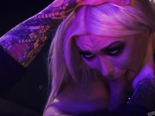 Small Hands fucks the hell out of blonde tranny Aubrey Kate