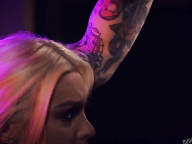 Small Hands fucks the hell out of blonde tranny Aubrey Kate