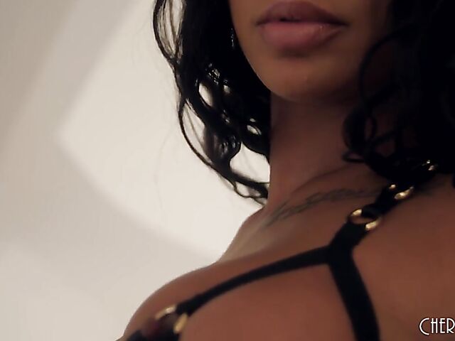 Ebony beauty Harley Dean gets boned in her strappy lingerie