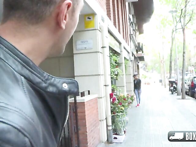 Public massage fuck with tiny tits babe Kitty Fox's in the box truck