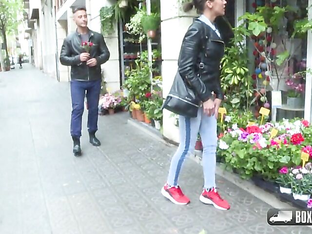 Public massage fuck with tiny tits babe Kitty Fox's in the box truck