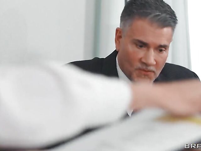 Intense office sex with dirty MILF boss Rachel Starr