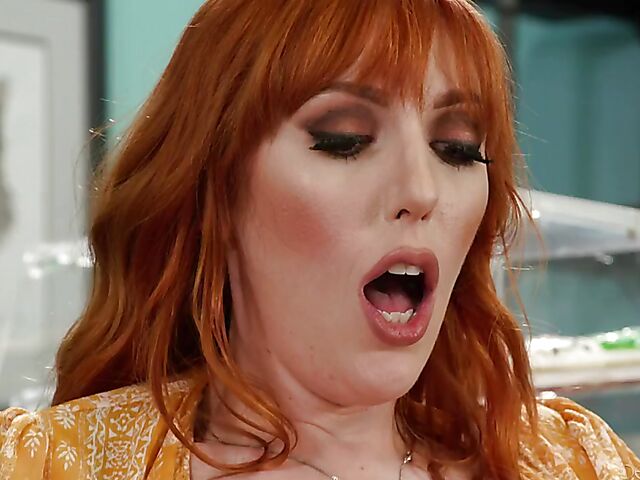 Lauren Phillips - Big tit redhead milf anal fucked by a lucky boy