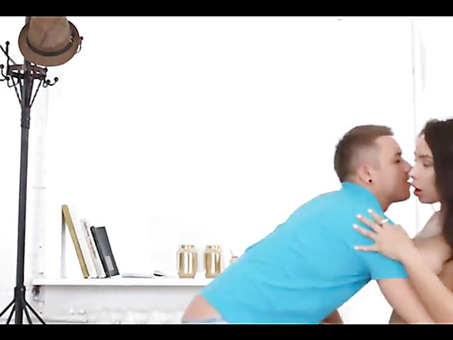 Anabel Carter - Seductive brunette anal pounded by a lucky guy