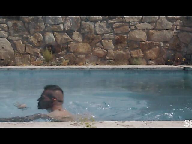 Romy Indy & Angelo Godshack - Sun, fun, and interracial outdoor sex by the pool