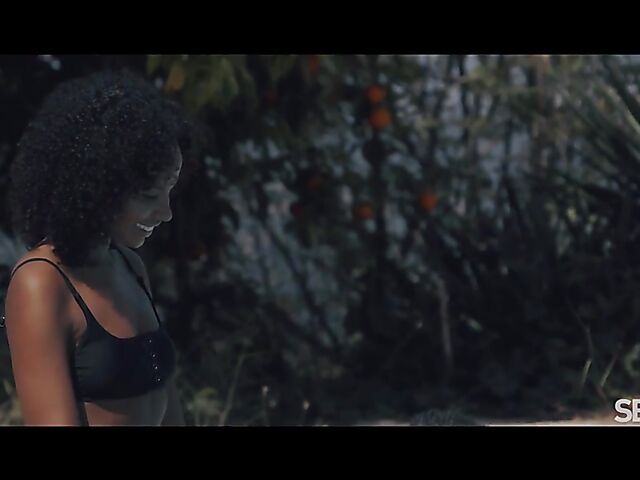 Romy Indy & Angelo Godshack - Sun, fun, and interracial outdoor sex by the pool