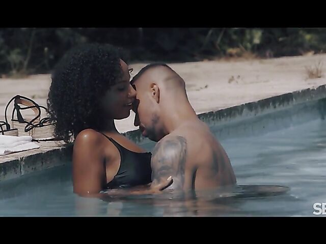 Romy Indy & Angelo Godshack - Sun, fun, and interracial outdoor sex by the pool