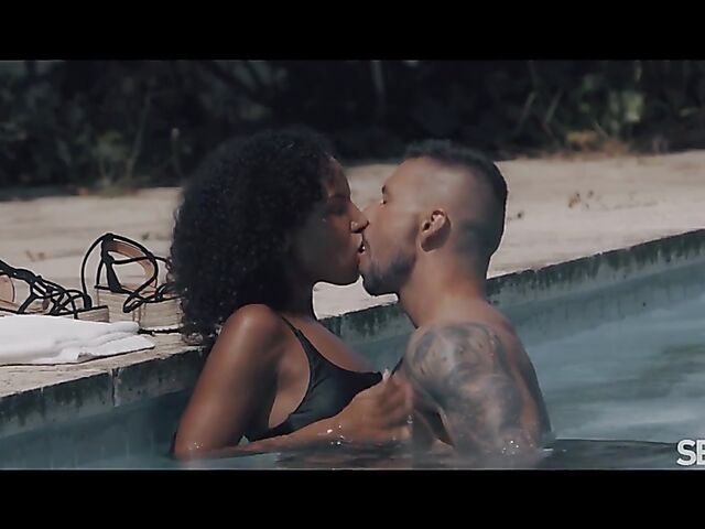 Romy Indy & Angelo Godshack - Sun, fun, and interracial outdoor sex by the pool