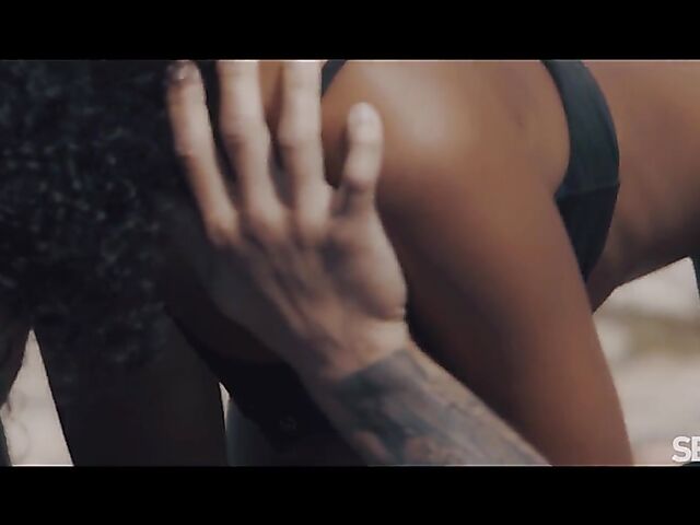 Romy Indy & Angelo Godshack - Sun, fun, and interracial outdoor sex by the pool