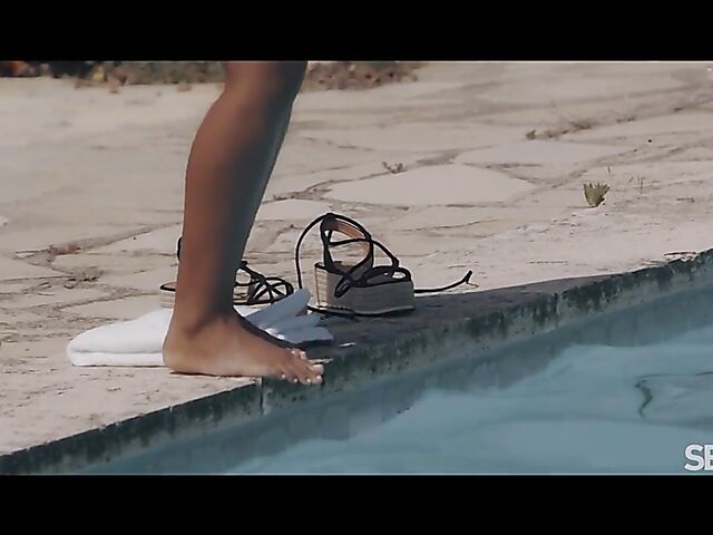 Romy Indy & Angelo Godshack - Sun, fun, and interracial outdoor sex by the pool