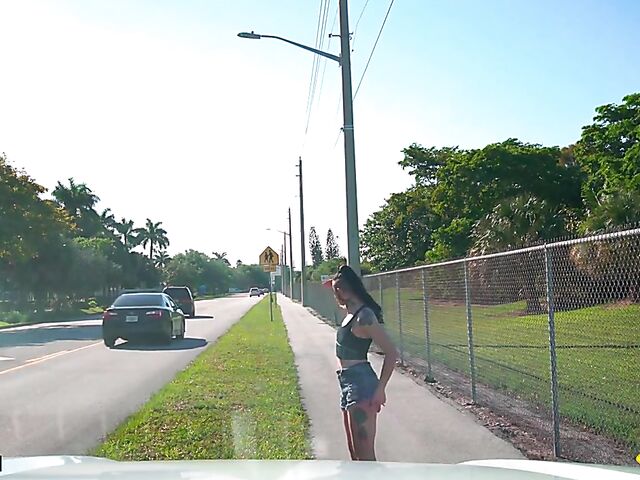 POV fuck at the body shop with inked hitchhiker Brenna McKenna