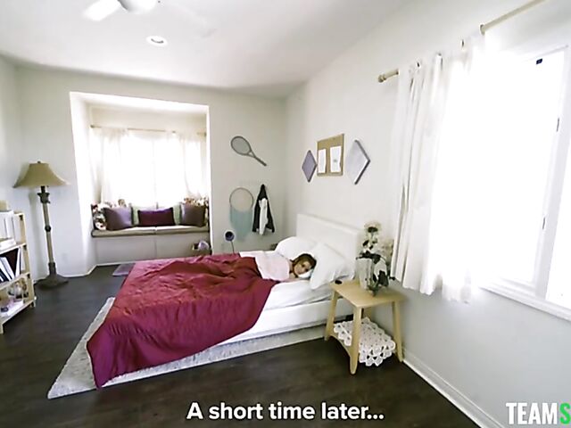 Pale teen Madi Collins can't stop masturbating without fucking a hard cock