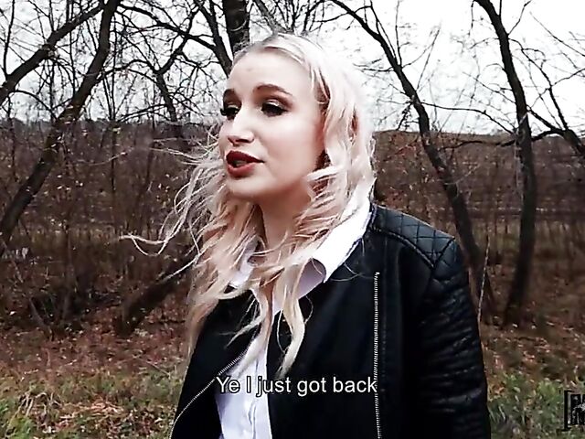 Stranded Russian blonde Stacy Starando sucks and fucks POV style