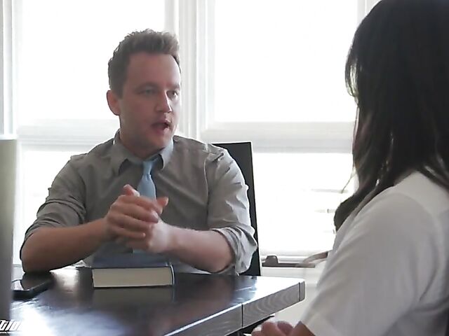 Submissive teen schoolgirl Mila Monet gets spanked and fucked from behind